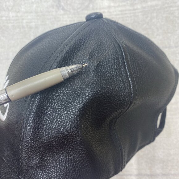 Brooklyn New York Baseball Cap Adjustable Hat Embroidered Logo Faux Leather - Picture 15 of 16